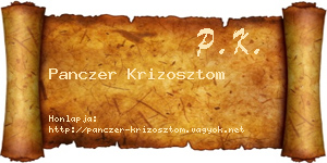 Panczer Krizosztom névjegykártya